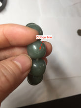 Load image into Gallery viewer, 100% Natural 13.8x13mm green/yellow/brown/blue/gray vintage style nephrite Jade bead man bracelet HF22