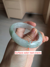 Load image into Gallery viewer, 51.5mm certified 100% natural Type A light green/white oval jadeite jade bangle AZ124-2782