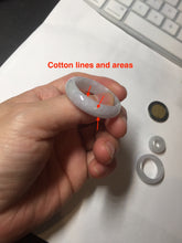 Load image into Gallery viewer, 33.6/23.5/14.7mm Type A 100% Natural light purple white Jadeite Jade concentric circle safety Guardian ring pendant set BK113