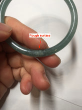 Load image into Gallery viewer, 55.5mm Certified Type A 100% Natural dark green/blue/gray Guatemala slim round cut Jadeite bangle PH172-8138
