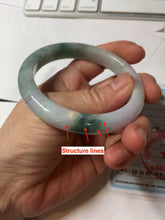 Load image into Gallery viewer, 54.5mm Certified 100% natural Type A Watermelon Rind Green & Light Purple jadeite jade bangle PH242-0177