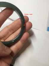 Load image into Gallery viewer, 55.5mm Certified Type A 100% Natural oily dark green(老油青)/gray Jadeite bangle BG229-0411