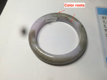Load image into Gallery viewer, 51.6mm certified 100% natural green/purple/gray jadeite jade bangle R93-3496
