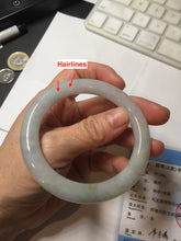 Load image into Gallery viewer, 54.5mm certified 100% natural Type A light green white yellow purple(FU LU SHOU) round cut jadeite jade bangle AA125-4900
