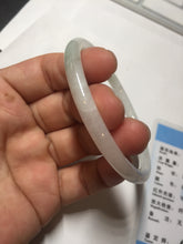 Load image into Gallery viewer, 56mm 100% natural Type A light green white slim round cut jadeite jade bangle AD107-8108