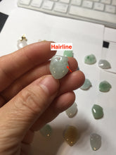 Load image into Gallery viewer, Type A 100% Natural icy watery sunny green/purple/white/yellow Jadeite Jade Peach Pendant group BF151