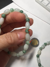 Load image into Gallery viewer, 100% natural type A light green jadeite jade beads bracelet group BQ76
