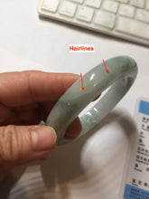 Load image into Gallery viewer, 57.5mm certified type A 100% Natural icy watery light green/purple/white chubby Jadeite jade bangle PF77-1315