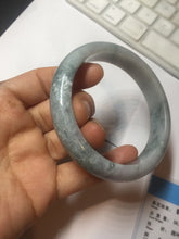Load image into Gallery viewer, 58.5mm certified 100% natural Type A light green/purple white Snowy Pine Forest jadeite jade bangle PC199-3043