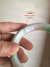 Load image into Gallery viewer, 61.8 mm certified type A 100% Natural sunny green/purple/white Jadeite Jade bangle AX103-5428
