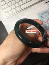 Load image into Gallery viewer, 57.5mm Certified Type A 100% Natural dark green/blue/gray/black Guatemala Jadeite bangle PJ145-1476