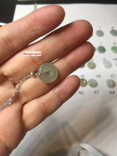 Load image into Gallery viewer, 12.5-13mm Type A 100% Natural icy watery green purple white yellow Jadeite Safety Guardian Button donuts pendant PF2