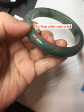 Load image into Gallery viewer, 59.5mm Certified 100% natural Type A oily dark green/ gray (老油青) jadeite jade bangle PB288-3355