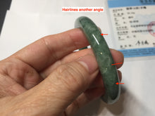 Load image into Gallery viewer, 55mm Certified Type A 100% Natural oily dark green(老油青)Jadeite bangle PD145-6278