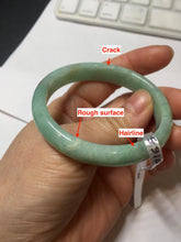 Load image into Gallery viewer, 49mm Certified Type A 100% Natural sunny apple green/red oval Jadeite Jade bangle BG62-0165