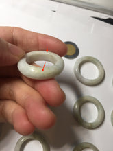 Load image into Gallery viewer, Size 7 3/4-13 100% natural type A light green/purple/white/brown jadeite band ring group PD196