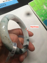 Load image into Gallery viewer, 58mm Certified Type A 100% Natural light green/white Jadeite Jade bangle S53-0441