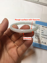 Load image into Gallery viewer, 50.5mm certified 100% natural icy watery Type A green/purple/white slim jadeite jade bangle PB138-5468