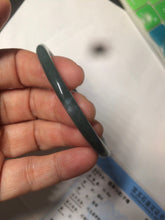 Load image into Gallery viewer, 57mm Certified Type A 100% Natural dark green/blue/gray round cut Guatemala Jadeite jade bangle BG41-2460