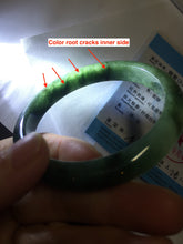 Load image into Gallery viewer, 57.5mm Certified Type A 100% Natural oily dark green(老油青)/gray Jadeite bangle BG228-0397