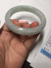 Load image into Gallery viewer, 58.8mm Certified Type A 100% Natural icy watery green white Jadeite Jade bangle BH86-9115