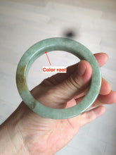 Load image into Gallery viewer, 57.6mm certified type A 100% Natural light green/gray square style Jadeite Jade bangle AX101-1509