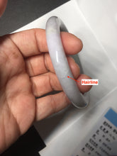 Load image into Gallery viewer, 58.5mm certified type A 100% Natural light green/purple round cut Jadeite Jade bangle BM83-0021