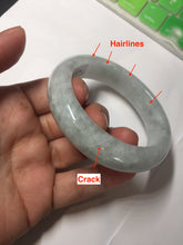 Load image into Gallery viewer, 54.9mm certified 100% natural Type A light green chubby jadeite jade bangle BK76-3784