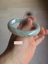 Load image into Gallery viewer, 57.5mm certified 100% natural type A light green/white jadeite jade bangle Q122-0037