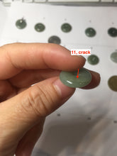 Load image into Gallery viewer, 17.5-20mm Type A 100% Natural oily dark green black gray(老油青) Jadeite Safety Guardian Button donuts pendant group PH237