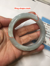 Load image into Gallery viewer, 55.3mm Certified Type A 100% Natural light green with carved Ancient Coin, Auspicious Cloud, and Lingzhi Jadeite Jade bangle PD148-6258