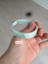 Load image into Gallery viewer, 52.8mm Certified type A 100% Natural sunny green/white square Jadeite Jade bangle BF63-4716