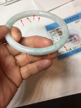 Load image into Gallery viewer, 60.4mm Certified Type A 100% Natural light green white purple round cut jadeite Jade bangle B259-3206