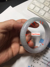 Load image into Gallery viewer, 56.4mm certified 100% natural Type A icy light green/purple jadeite jade bangle PE6-0298