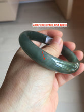 Load image into Gallery viewer, 59.7mm Certified Type A 100% Natural dark green/blue/gray/black Guatemala Jadeite bangle BS154-0129