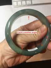Load image into Gallery viewer, 56.8mm Certified 100% natural Type A oily dark green/ gray (老油青) jadeite jade bangle PB286-0548