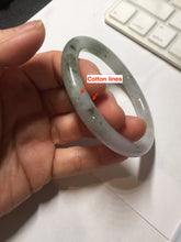 Load image into Gallery viewer, 58.8mm certified Type A 100% Natural light purple white brown with brown floating flowers round cut Jadeite Jade bangle PC161-4081