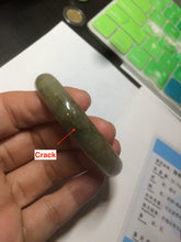 Load image into Gallery viewer, 50mm Certified Type A 100% Natural green brown black purple oval Jadeite Jade bangle AX60-7545