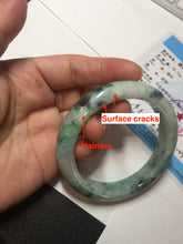 Load image into Gallery viewer, 54.5mm certified Type A 100% Natural sunny green white purple Jadeite Jade bangle BQ45-4132