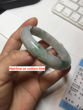 Load image into Gallery viewer, 54.5mm Certified 100% natural Type A light purple with green floating flowers jadeite jade bangle BN14-7084