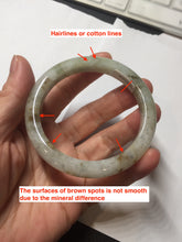 Load image into Gallery viewer, 54.5mm Certified type A 100% Natural light green brown with floating Osmanthus flowers Jadeite bangle PB247-(2795)