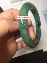 Load image into Gallery viewer, 56.5mm Certified Type A 100% Natural Woodland Green Jadeite Bangle BH234-0253