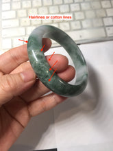 Load image into Gallery viewer, 57.5mm certified 100% natural Type A light green/purple/white chubby jadeite jade bangle R59-1301
