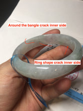 Load image into Gallery viewer, 56mm certified 100% natural icy watery sunny green purple jadeite jade bangle BN57-06970