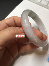 Load image into Gallery viewer, 57.5mm certified Type A 100% Natural dark green purple white Jadeite Jade bangle Y158-3015