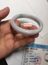 Load image into Gallery viewer, 56.5mm certified Type A 100% Natural purple white green Jadeite Jade bangle AJ80-1266