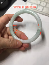 Load image into Gallery viewer, 59mm certified Type A 100% Natural green white flat round cut Jadeite Jade bangle PH217-3245
