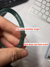 Load image into Gallery viewer, 56.3mm Certified Type A 100% Natural icy watery dark green/blue/gray/black slim Guatemala Jadeite bangle PJ155-0662