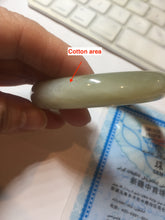 Load image into Gallery viewer, 54.2mm certified 100% Natural icy watery light beige pale pink gray white nephrite bangle HN122-1076