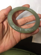 Load image into Gallery viewer, 55mm certified 100% Natural dark green gray flat nephrite bangle HN155-9687